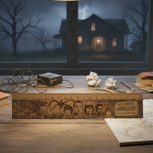 STRANGER THINGS IHLETTE FA VONALZÓ  GRAVÍROZOTT KÉZMŰVES DARAB, Otthon & Életmód, Papír, írószer, Ceruza & Toll, Gravírozás, pirográfia, MESKA