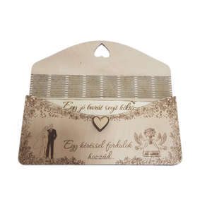 Tanú felkérő ajándék - Különleges névre szóló fa boríték és egyedi üzenet - esküvő - meghívó & kártya - tanú felkérő - Meska.hu