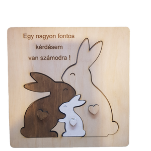 Nyuszis Keresztszülő Felkérő � Interaktív Fa Emlékőrző - baba - mama - keresztelő kellékek - keresztszülő felkérő - Meska.hu