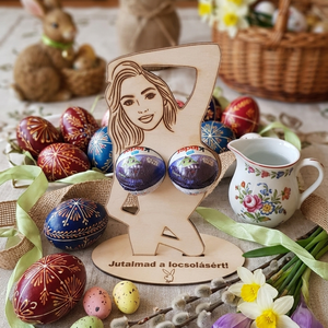 Húsvéti pajzán locsoló jutalom tojás tartó, átadó � felnőtteknek ?, Ünnepi díszek, dekorációk, Húsvéti díszek és dekorációk, Húsvéti ajándékátadó, Gravírozás, pirográfia, MESKA