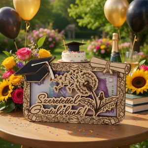 Pitypangos Ballagási  Pénzátadó � Kézműves Fa Emlék Ballagásra és Diplomaosztóra - Meska.hu