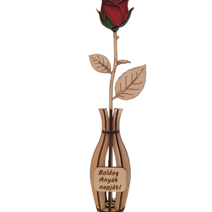 ÖRÖK RÓZSA FÁBÓL - Személyre szabható anyák napi virág vázával - otthon & életmód - virágdekoráció - virágdíszek - lézervágott virágdíszek - Meska.hu