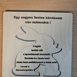 Nyuszis Keresztanya vagy Keresztapa  Felkérő � Interaktív Fa Emlékőrző  - baba - mama - keresztelő kellékek - keresztszülő felkérő - Meska.hu