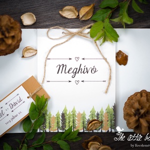 Erdei stílusú esküvői meghívó - esküvő - meghívó & kártya - meghívó - Meska.hu