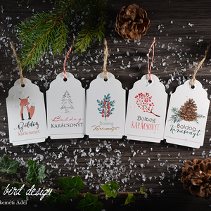 Karácsonyi kísérőkártya csomag verz.3., Karácsony, Karácsonyi képeslap, üdvözlőlap, ajándékkísérő, Fotó, grafika, rajz, illusztráció, Papírművészet, MESKA