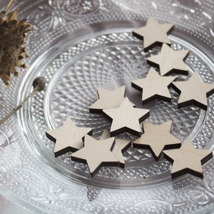 Csillag konfetti fából (20 darabos csomag) - dekorációs kellékek - egyéb kellékek - Meska.hu