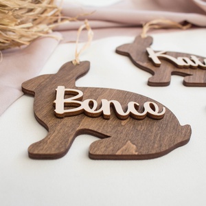 Névre szóló húsvéti nyúl dekoráció - otthon & életmód - dekoráció - fali és függő dekoráció - függődísz - Meska.hu