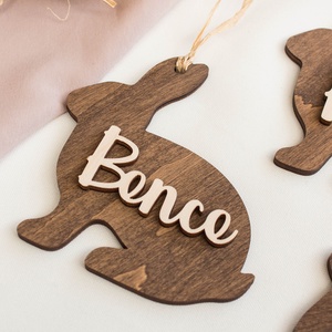 Névre szóló húsvéti nyúl dekoráció - otthon & életmód - dekoráció - fali és függő dekoráció - függődísz - Meska.hu