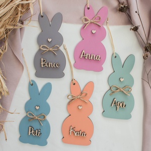 Névre szóló színes húsvéti nyuszi - otthon & életmód - dekoráció - dísztárgy - Meska.hu