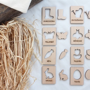 Tavaszi keresgélő gyerekjáték, formapárosító - játék & sport - készségfejlesztő és logikai játék - szín és formaválogató játékok - Meska.hu