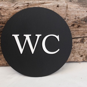 WC jelző tábla, fekete-fehér WC ajtó tábla, unisex toalett jelző tábla - otthon & életmód - dekoráció - fali és függő dekoráció - felirat - Meska.hu
