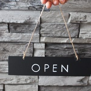 Open-closed tábla, angol nyelvű nyitva-zárva tábla - otthon & életmód - dekoráció - ajtó- és ablak dekoráció - ajtótábla - Meska.hu