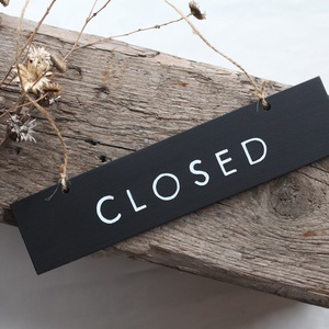 Open-closed tábla, angol nyelvű nyitva-zárva tábla - otthon & életmód - dekoráció - ajtó- és ablak dekoráció - ajtótábla - Meska.hu