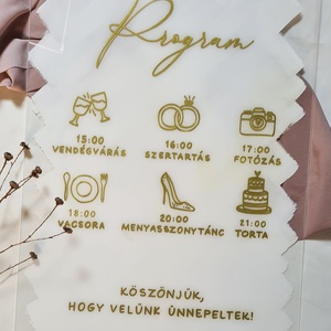 Programtábla esküvőre, plexi esküvői programtábla - esküvő - dekoráció - tábla & jelzés - Meska.hu
