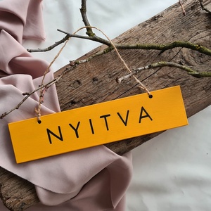 Sárga nyitva-zárva tábla - Meska.hu