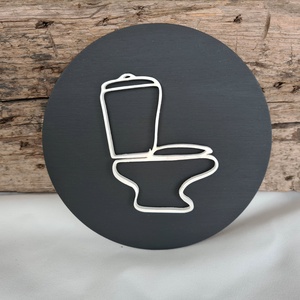 WC tábla vécécsésze ikonnal, Otthon & Életmód, Fürdőszoba, Fürdőszobai dekoráció, Famegmunkálás, MESKA