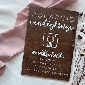 Polaroid vendégkönyv, esküvői fotósarok tábla - Meska.hu