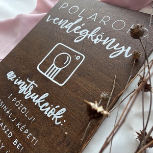 Polaroid vendégkönyv, esküvői fotósarok tábla - esküvő - dekoráció - helyszíni dekor - Meska.hu