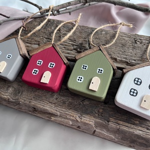 Karácsonyfadísz skandináv házikó 4 darabos csomagban  - karácsony - karácsonyi lakásdekoráció - karácsonyfadíszek - Meska.hu