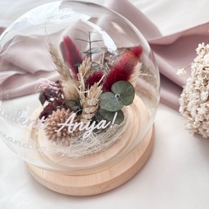 Üvegbúra esküvői szülőköszöntő édesanyáknak, nagymamáknak - bordó-búza - esküvő - emlék & ajándék - szülőköszöntő ajándék - Meska.hu