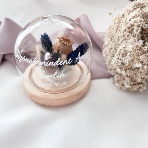 Esküvői szülőköszöntő üvegbúra édesanyáknak, nagymamáknak - kék-mákgubó - esküvő - emlék & ajándék - szülőköszöntő ajándék - Meska.hu