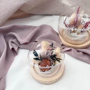 Szülőköszöntő üvegbúra esküvőre édesanyáknak, nagymamáknak - rózsanszín - esküvő - emlék & ajándék - szülőköszöntő ajándék - Meska.hu