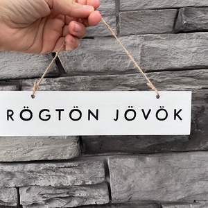 Fehér nyitva-zárva és rögtön jövök tábla párban - otthon & életmód - dekoráció - ajtó- és ablak dekoráció - ajtótábla - Meska.hu