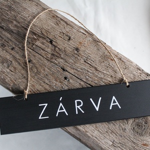 Fekete nyitva-zárva és rögtön jövök tábla párban - otthon & életmód - dekoráció - ajtó- és ablak dekoráció - ajtótábla - Meska.hu