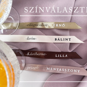 Névre szóló szatén szalag esküvői ültető - esküvő - dekoráció - helyszíni dekor - Meska.hu