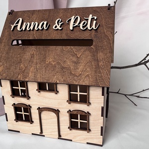 Nászajándék gyűjtő ház, esküvői pénzgyűjtő doboz - esküvő - emlék & ajándék - nászajándék - nászajándék gyűjtők - Meska.hu