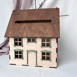 Esküvői borítékgyűjtő doboz, nászajándék-gyűjtő ház - színes - esküvő - emlék & ajándék - nászajándék - nászajándék gyűjtők - Meska.hu