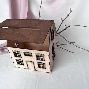 Esküvői borítékgyűjtő doboz, nászajándék-gyűjtő ház - színes - esküvő - emlék & ajándék - nászajándék - nászajándék gyűjtők - Meska.hu