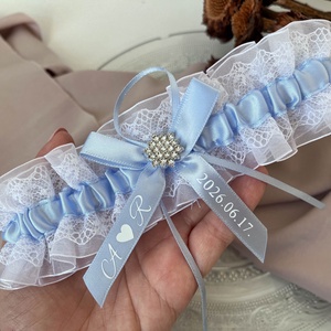 Egyedi harisnyakötő esküvőre - esküvő - kiegészítők - harisnyatartó & valami kék - Meska.hu