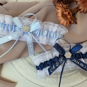 Egyedi harisnyakötő esküvőre - esküvő - kiegészítők - harisnyatartó & valami kék - Meska.hu