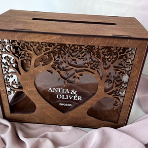 Esküvői pénzgyűjtő doboz, nászajándék gyűjtő láda - esküvő - emlék & ajándék - nászajándék - nászajándék gyűjtők - Meska.hu