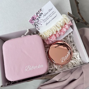 Tanúfelkérő ajándékcsomag, egyedi tanú felkérő szett - rózsaszín-fehér - Meska.hu