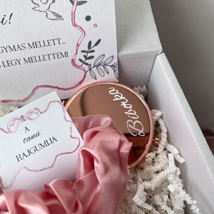 Tanúfelkérő ajándékcsomag, egyedi csajos koszorúslány felkérő szett - fehér-rózsaszín - esküvő - meghívó & kártya - tanú felkérő - Meska.hu