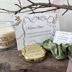 Koszorúslány felkérő ajándékcsomag, egyedi tanúfelkérő szett - fehér-zöld - esküvő - meghívó & kártya - tanú felkérő - Meska.hu