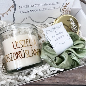 Koszorúslány felkérő ajándékcsomag, egyedi tanúfelkérő szett - fehér-zöld - Meska.hu