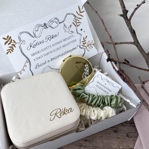 Tanúfelkérő ajándék szett, egyedi csajos tanú felkérő csomag - fehér-arany, Esküvő, Meghívó & Kártya, Tanú felkérő, Mindenmás, MESKA