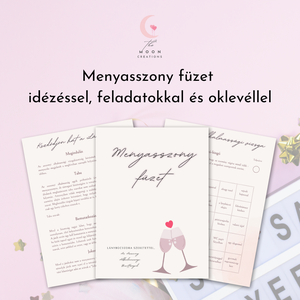 Menyasszony füzet / Lánybúcsú füzet - Girly Minimal, Esküvő, Lánybúcsú, Fotó, grafika, rajz, illusztráció, MESKA
