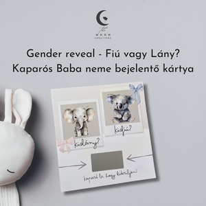 Gender reveal - Fiú vagy Lány? Kaparós Baba neme bejelentő kártya 2, Játék & Sport, Babalátogató ajándékcsomag, Fotó, grafika, rajz, illusztráció, MESKA