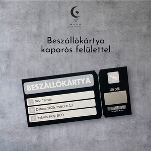 Beszállókártya kaparós felülettel, Karácsony, Karácsonyi ajándékozás, Karácsonyi képeslap, üdvözlőlap, ajándékkísérő, Fotó, grafika, rajz, illusztráció, MESKA