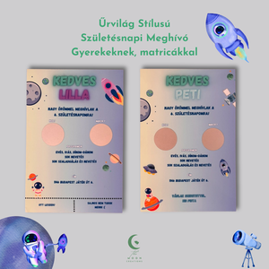 Űrvilág Stílusú Születésnapi Meghívó Gyerekeknek, Otthon & Életmód, Papír, írószer, Meghívó, Ajándékozás kellékei, Fotó, grafika, rajz, illusztráció, MESKA