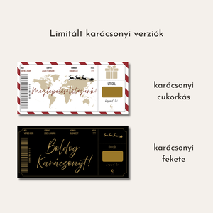 Utazós ajándékkártya kaparós felülettel  - karácsony - karácsonyi ajándékozás - karácsonyi képeslap, üdvözlőlap, ajándékkísérő - Meska.hu