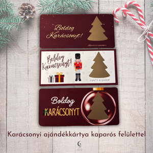 Karácsonyi ajándékkártya kaparós felülettel - ÚJ, Karácsony, Karácsonyi ajándékozás, Karácsonyi képeslap, üdvözlőlap, ajándékkísérő, Fotó, grafika, rajz, illusztráció, MESKA