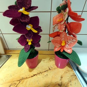 Horgolt Orchideák - otthon & életmód - dekoráció - ajtó- és ablak dekoráció - ablakdísz - Meska.hu