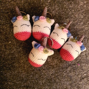 Horgolt cuki Unikornis kulcstartó - táska & tok - kulcstartó & táskadísz - kulcstartó - Meska.hu