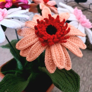 Horgolt Gerbera - otthon & életmód - dekoráció - virágdísz és tartó - csokor & virágdísz - Meska.hu