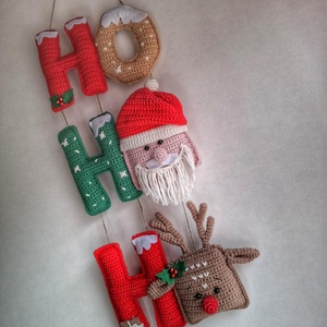Horgolt Ho-Ho-Ho karácsonyi dísz - karácsony - karácsonyi lakásdekoráció - karácsonyi ajtódíszek - Meska.hu Horgolt Ho-Ho-Ho karácsonyi dísz - karácsony - karácsonyi lakásdekoráció - karácsonyi ajtódíszek - Meska.hu
